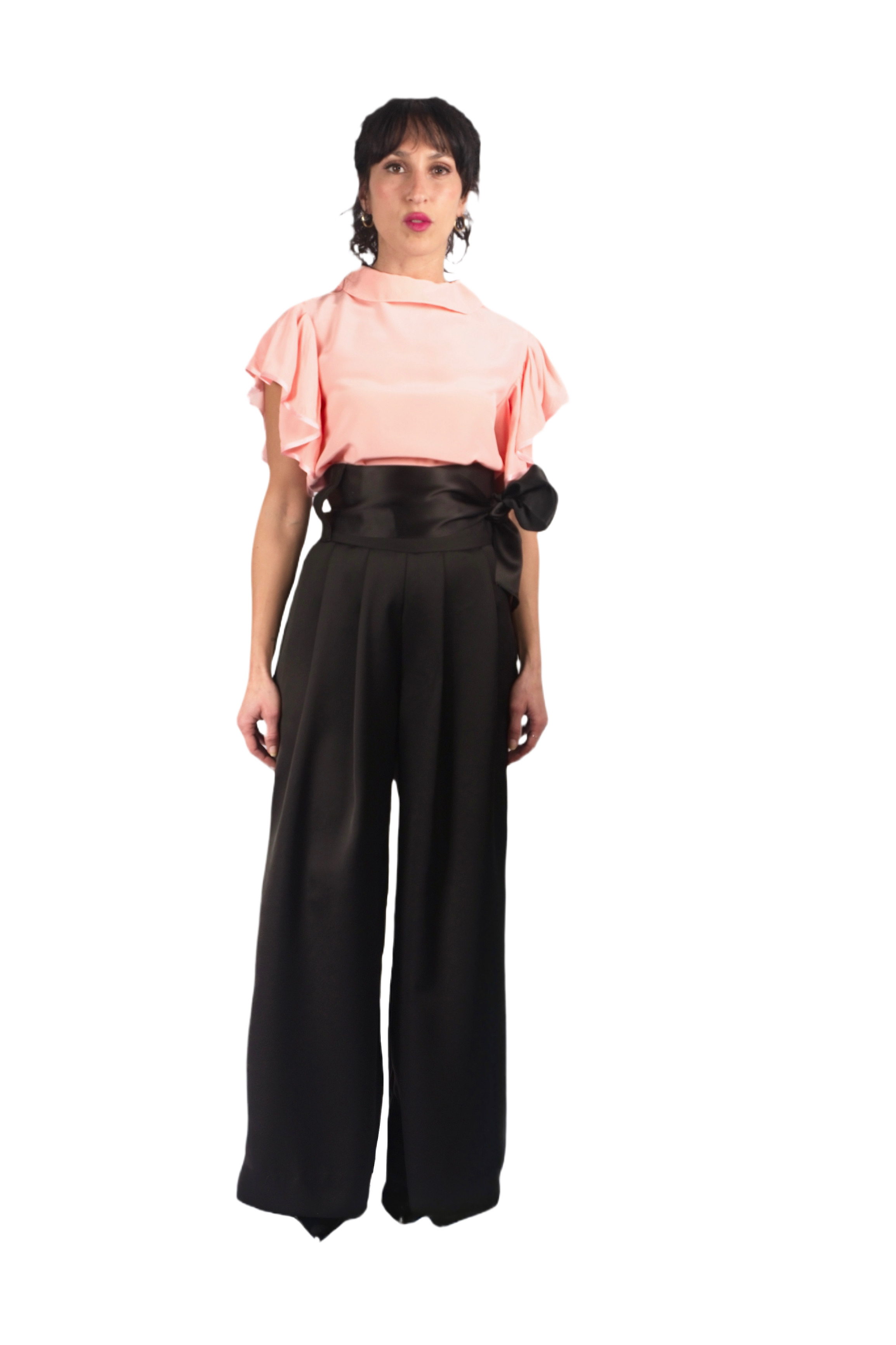 Silk Satin Palazzo Trousers - #0c0306