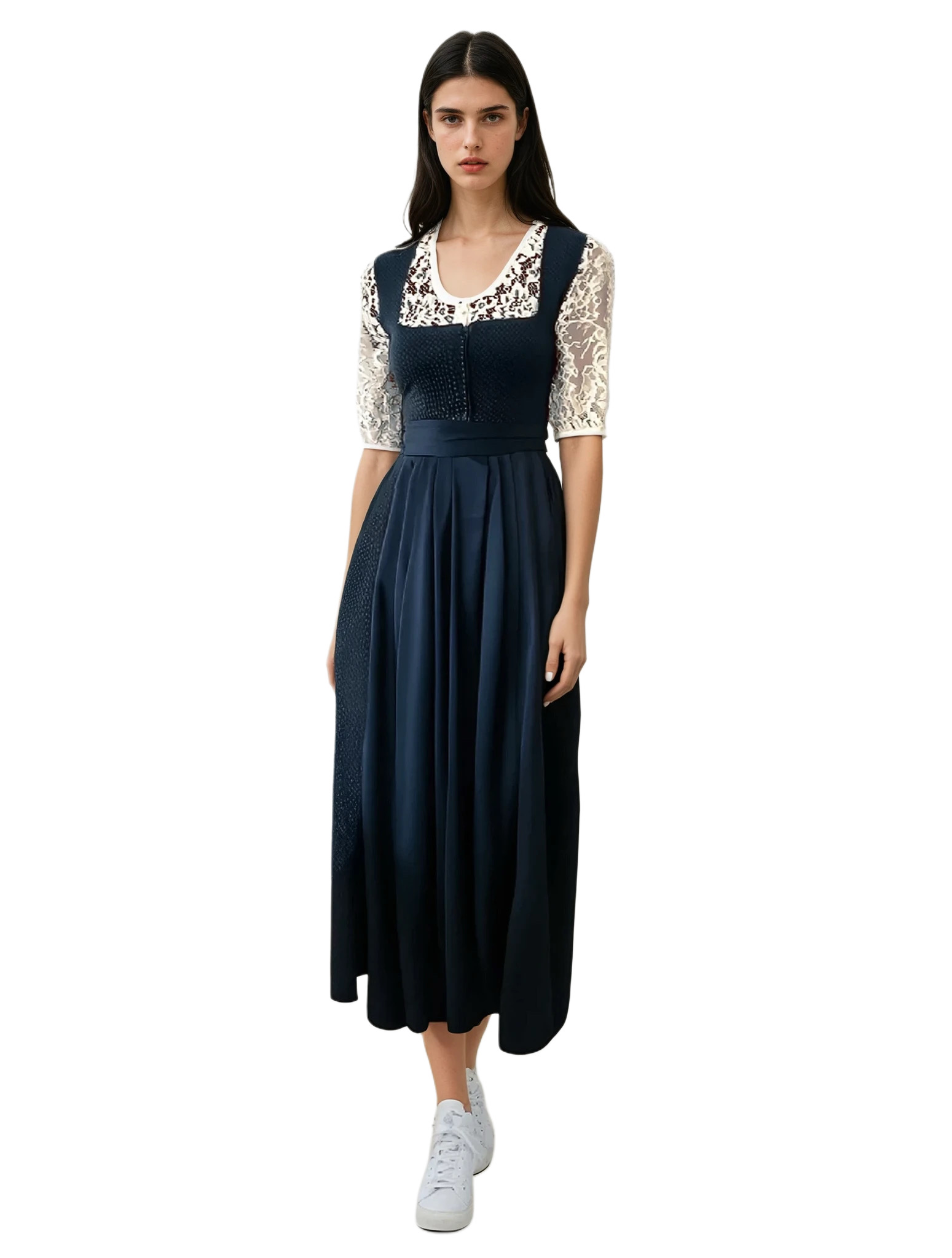 Square Neckline Dirndl - #001e57,#002e7a