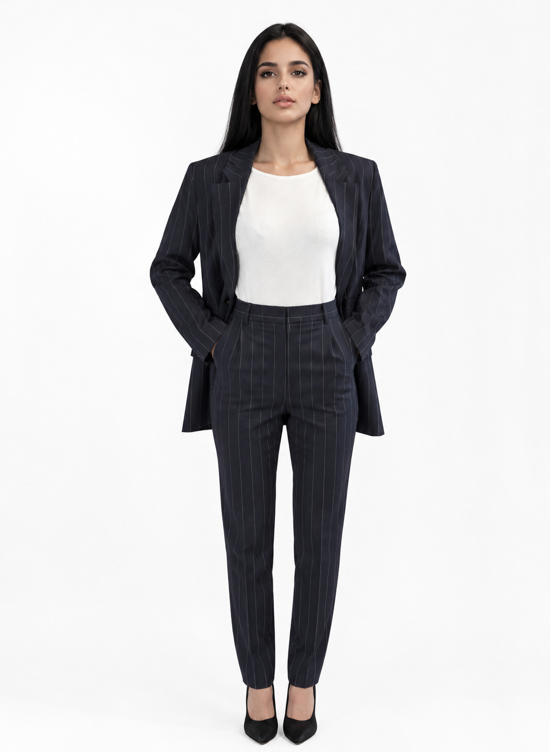 Lightweight wool sigarette trousers