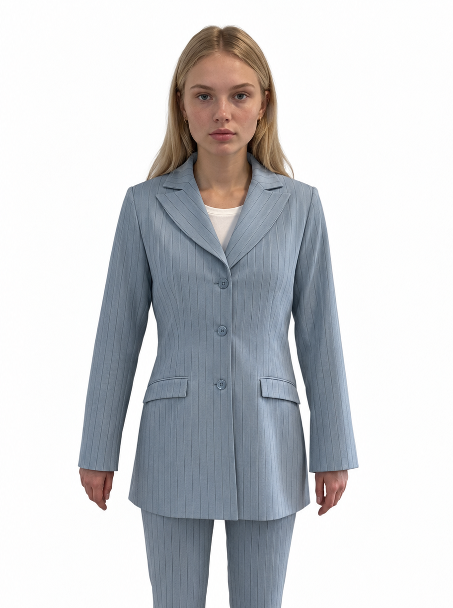Fitted lightweight wool blazer - #a8c6fe