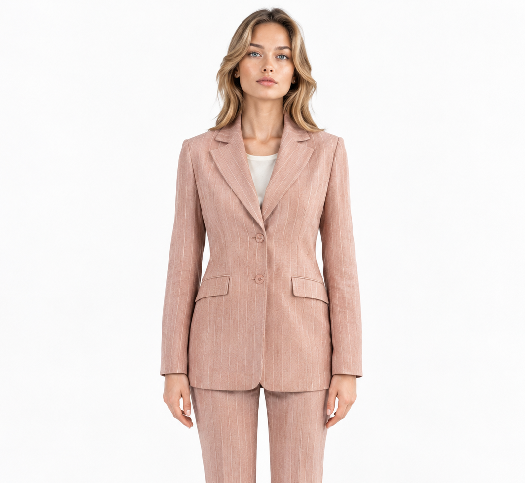 Fitted lightweight wool blazer - #ffa57d