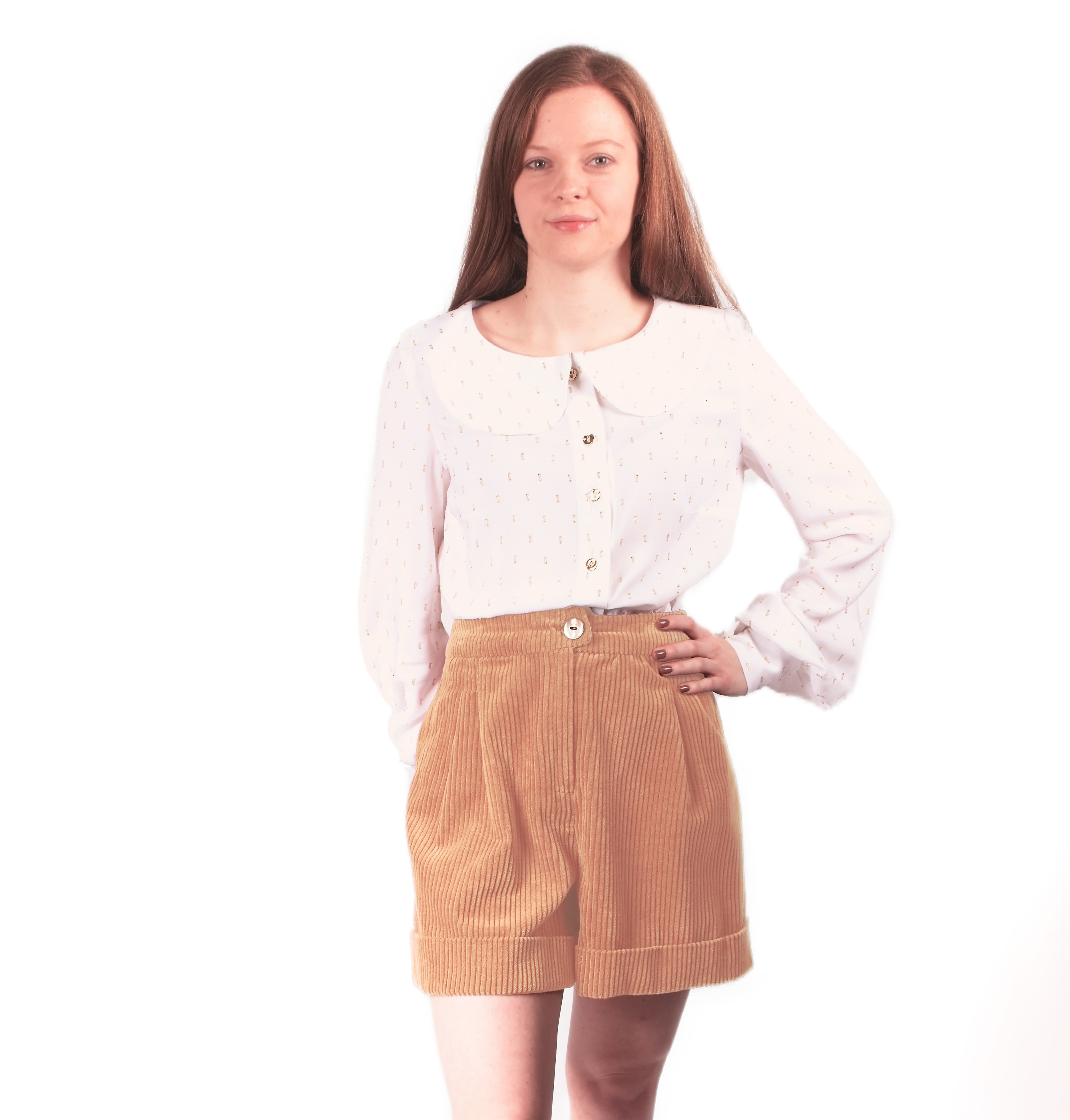Corduroy High-Waisted Shorts