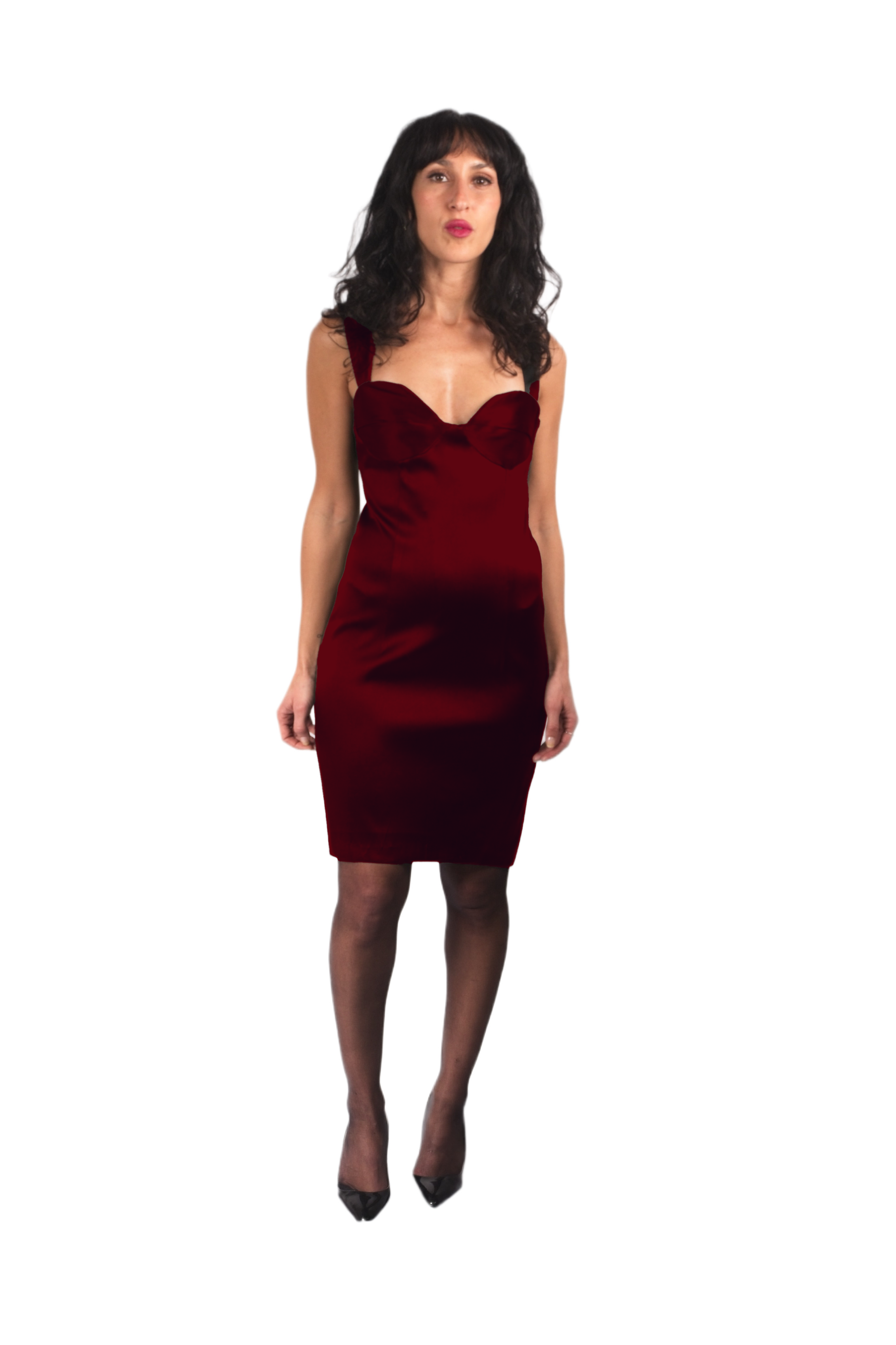 Bustier neckline silk dress - #831100