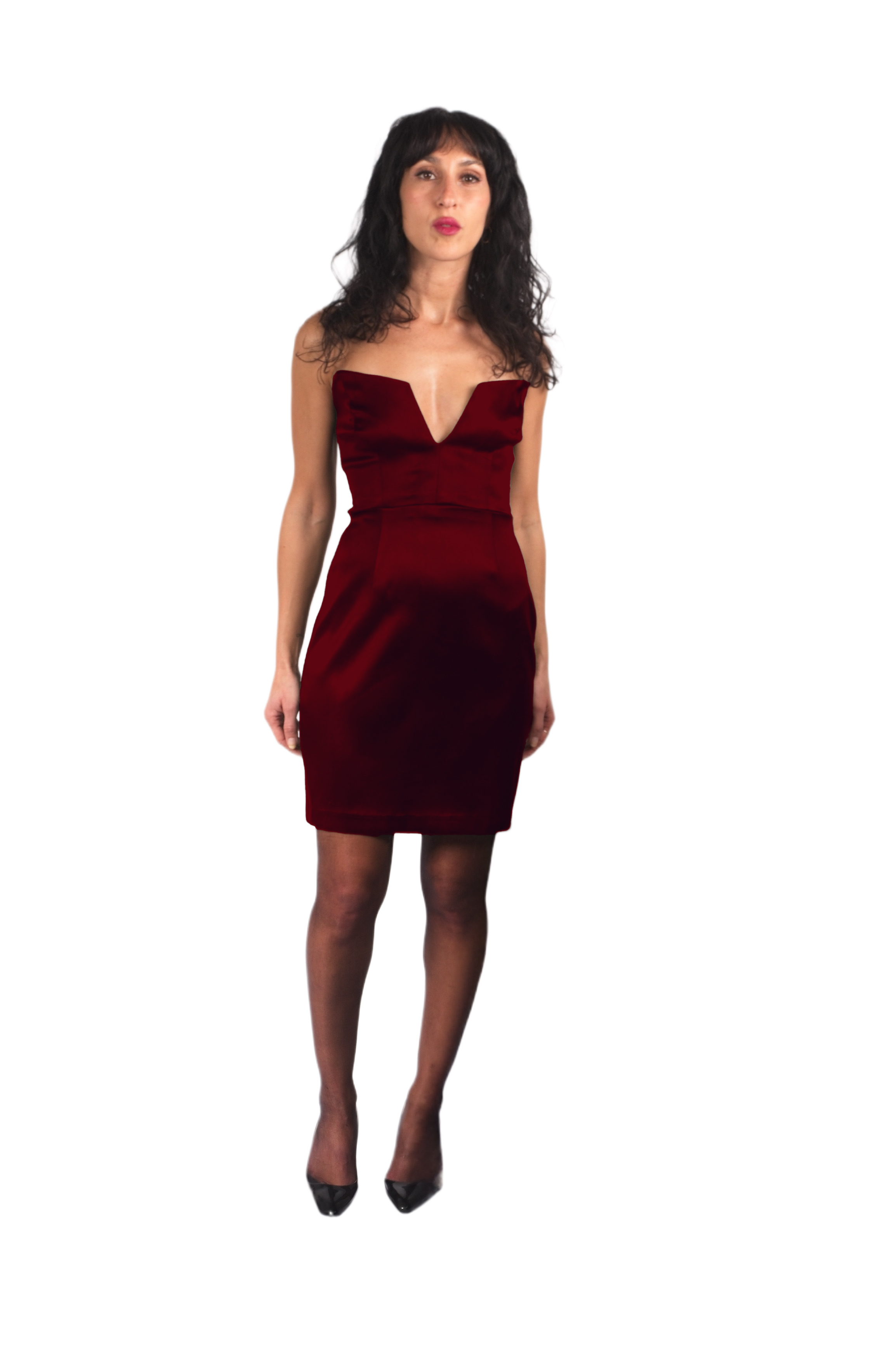 Sweetheart Neckline Silk Dress - #831100