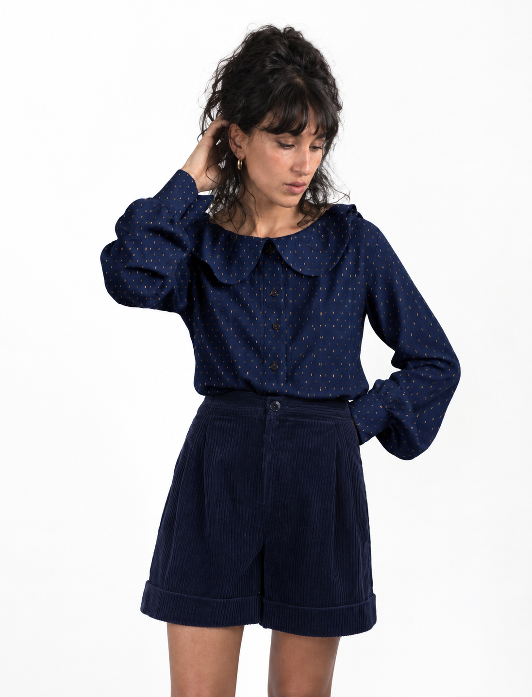 Corduroy High-Waisted Shorts