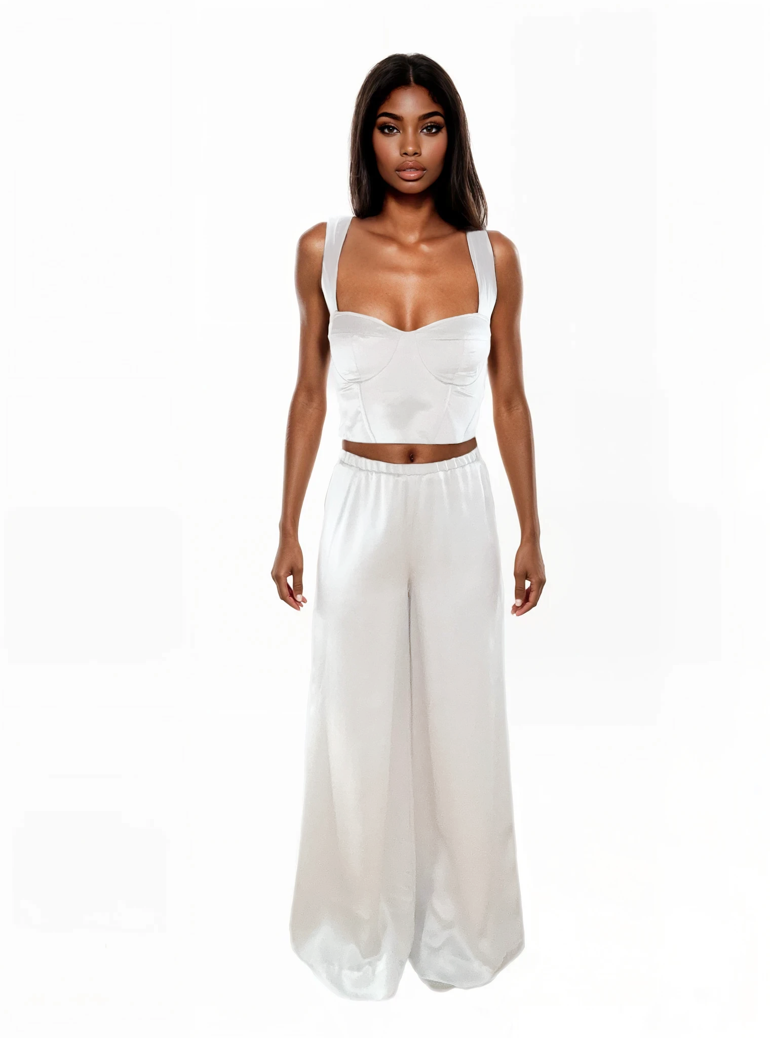Silk corset top - #ffffff