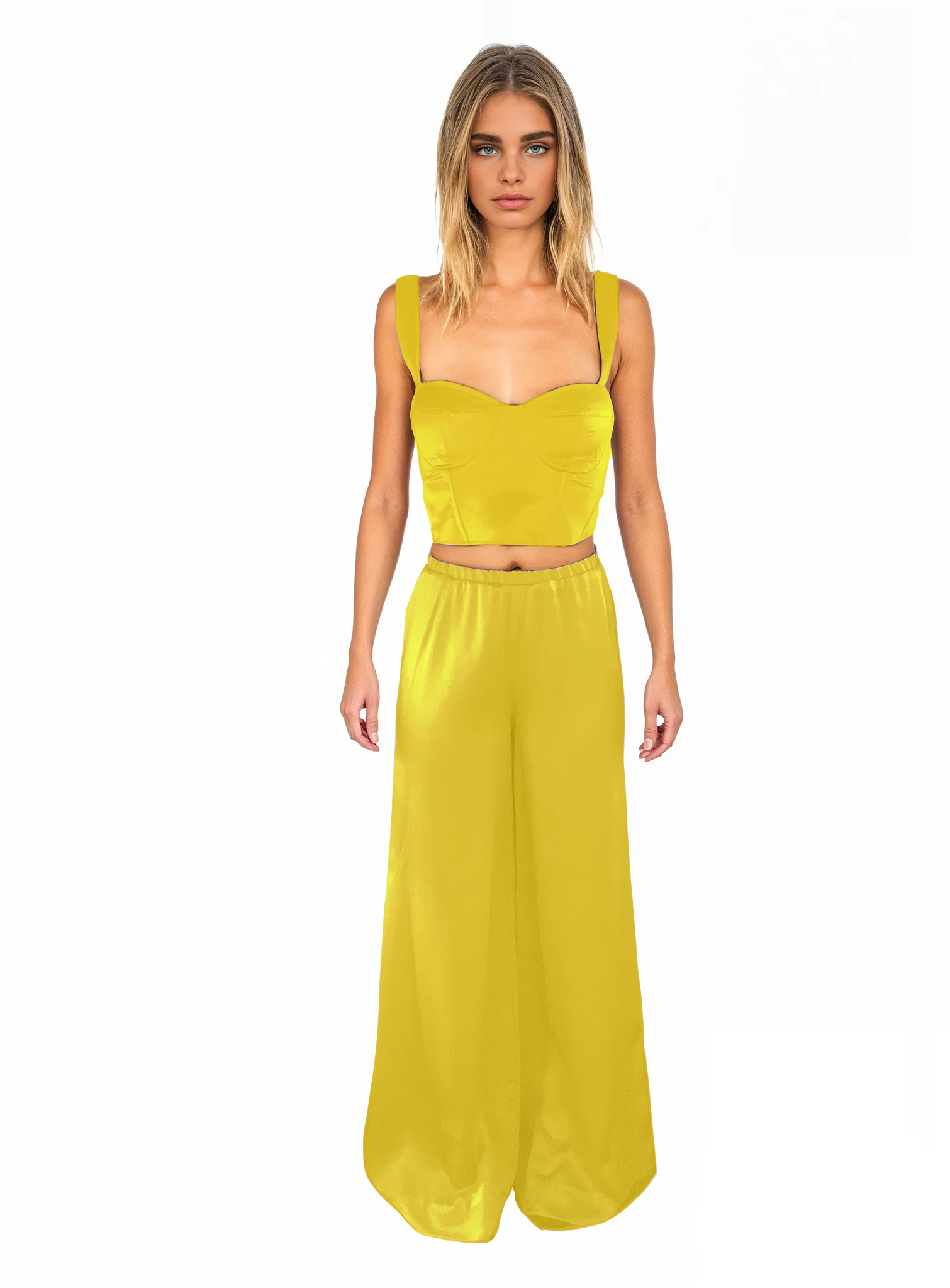 Silk wide-leg palazzo trousers - #faef29
