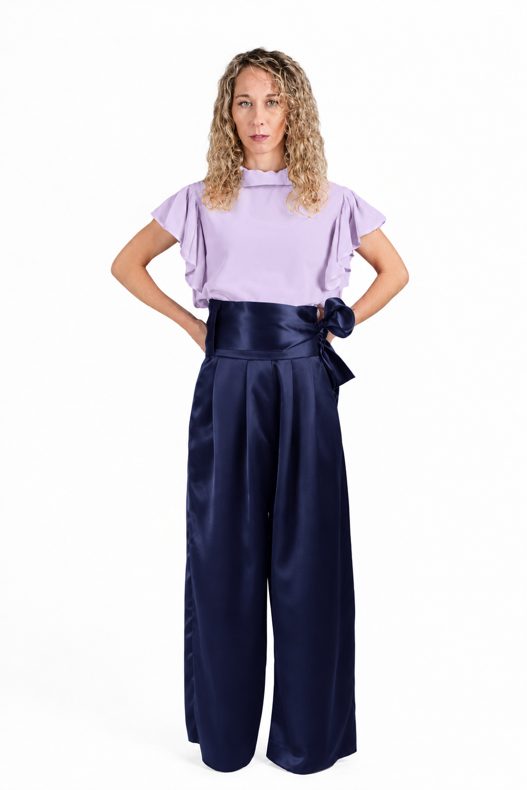 Silk Satin Palazzo Trousers